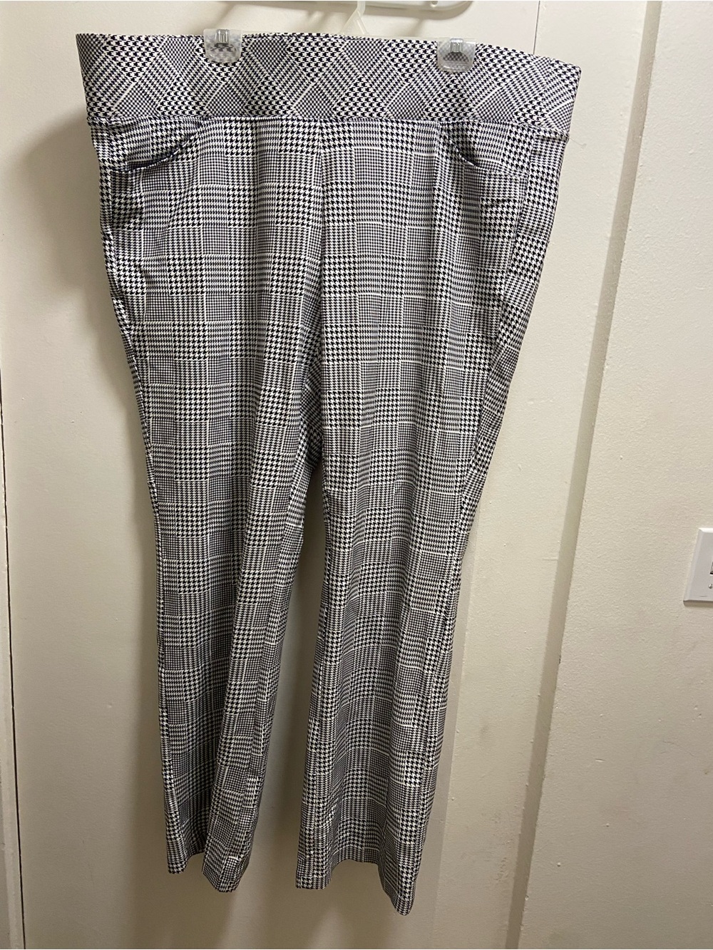 torrid Black and White Glen Plaid Wide Waistband Trousers
